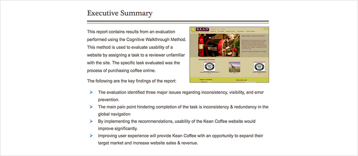 Cognitive Walkthrough Executive Summary