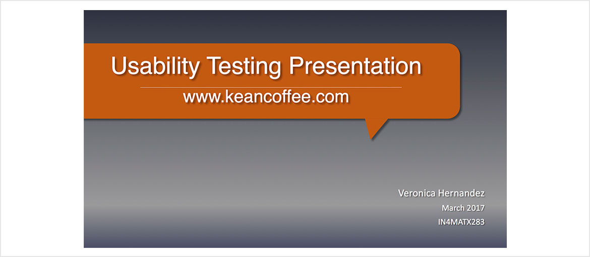 Usability Test Presentation Cover